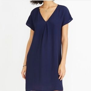 Madewell Deep Blue Crepe Mini Dress Size Extra Small XS